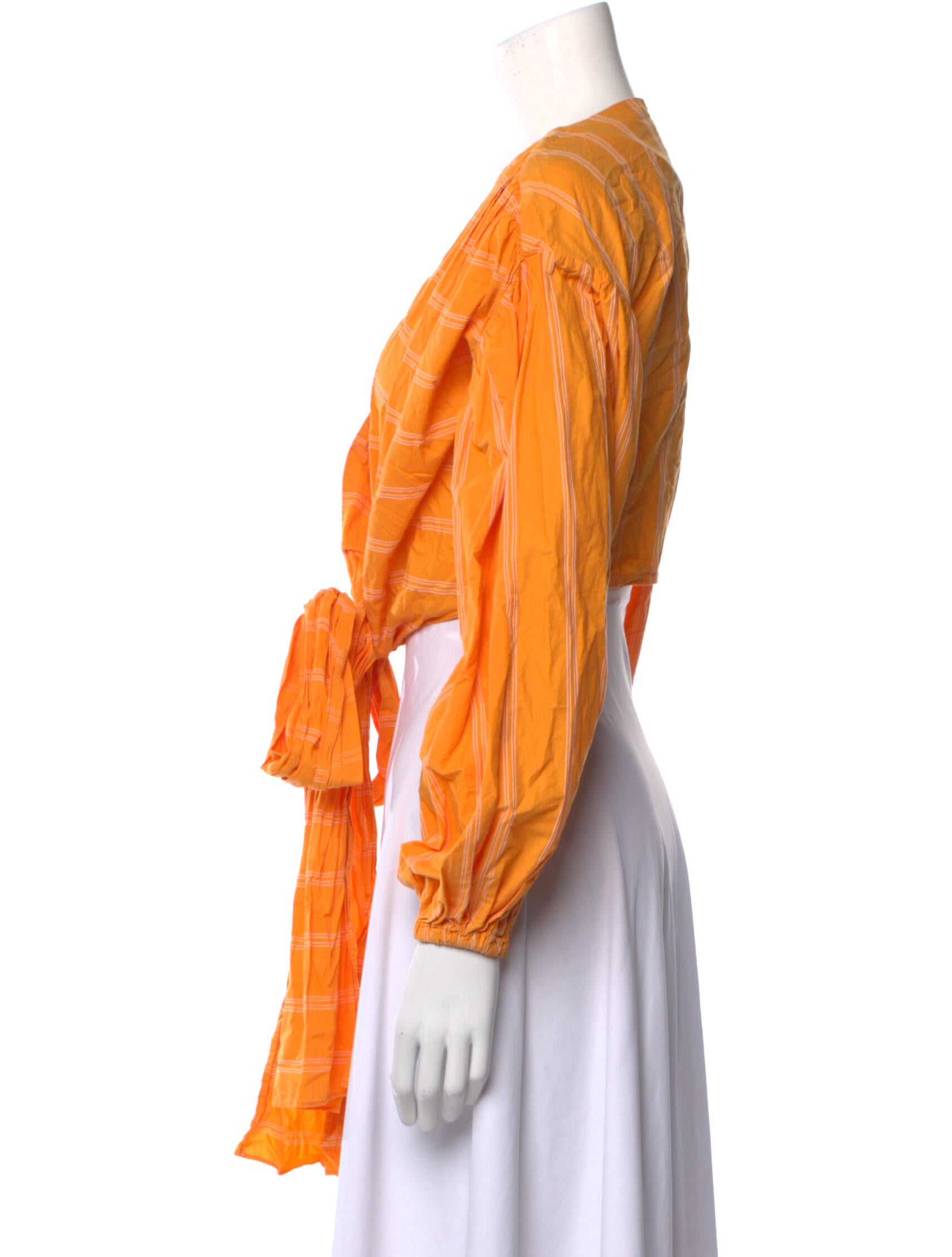 Acler Striped V-Neck Crop Top