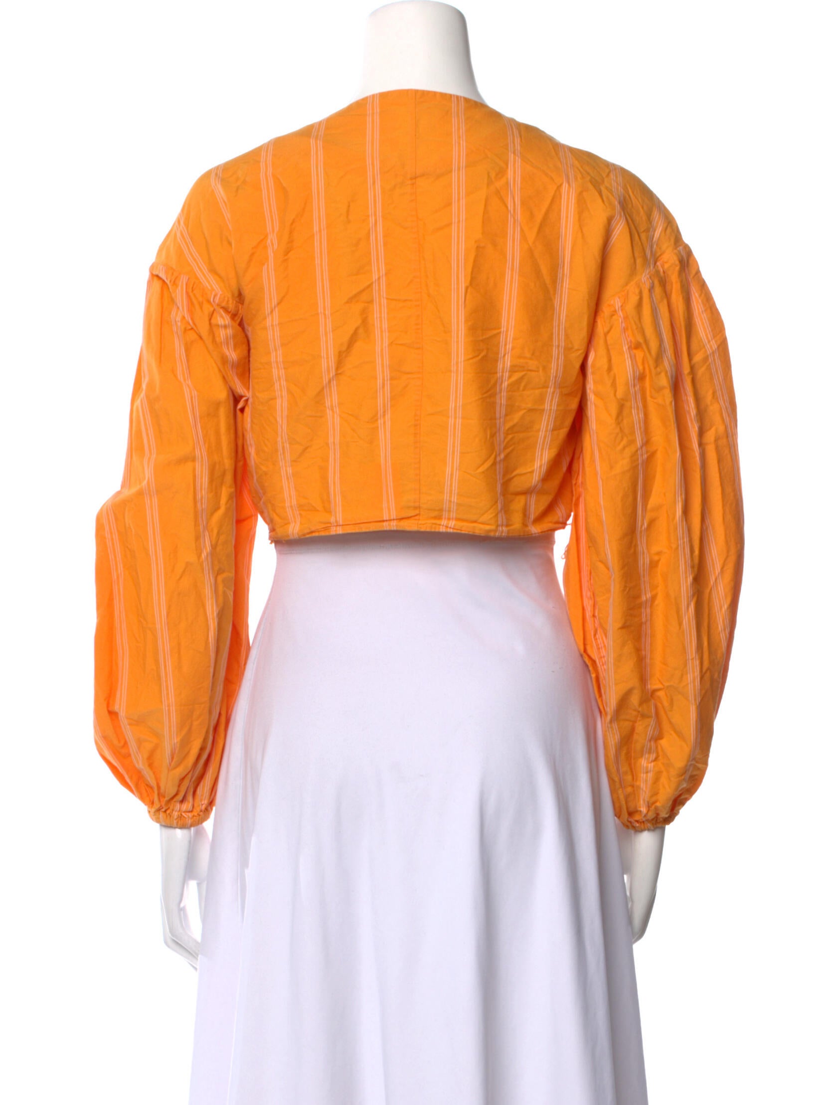 Acler Striped V-Neck Crop Top