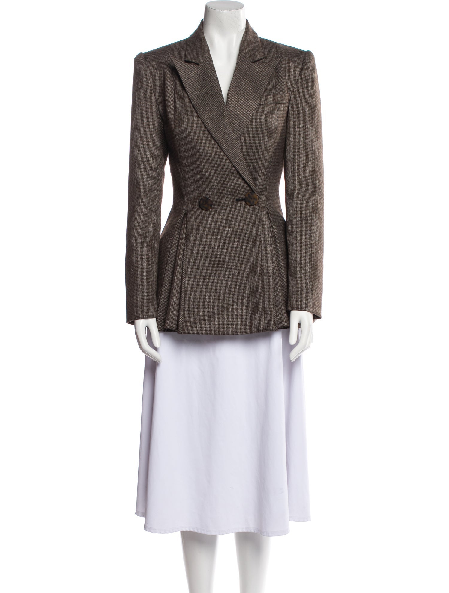 Acler Wool Plaid Print Blazer