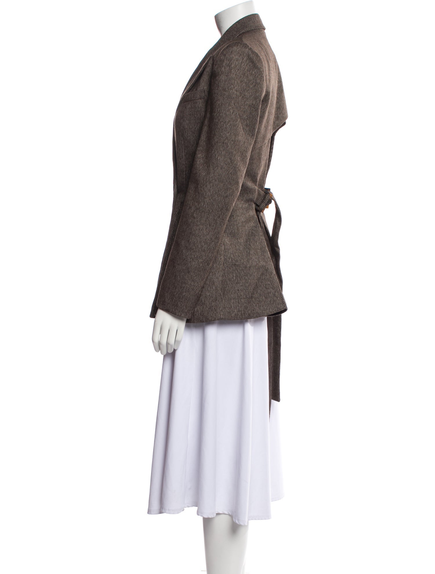 Acler Wool Plaid Print Blazer