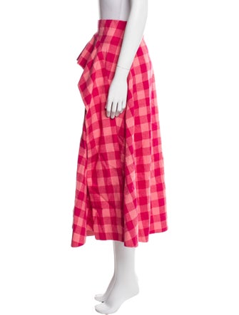 Acler Plaid Print Midi Length Skirt