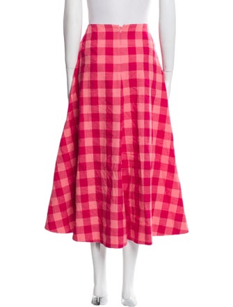 Acler Plaid Print Midi Length Skirt