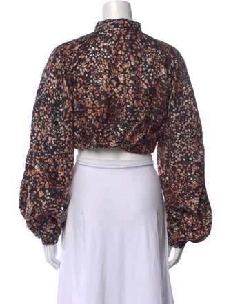 Acler Printed Mock Neck Crop Top