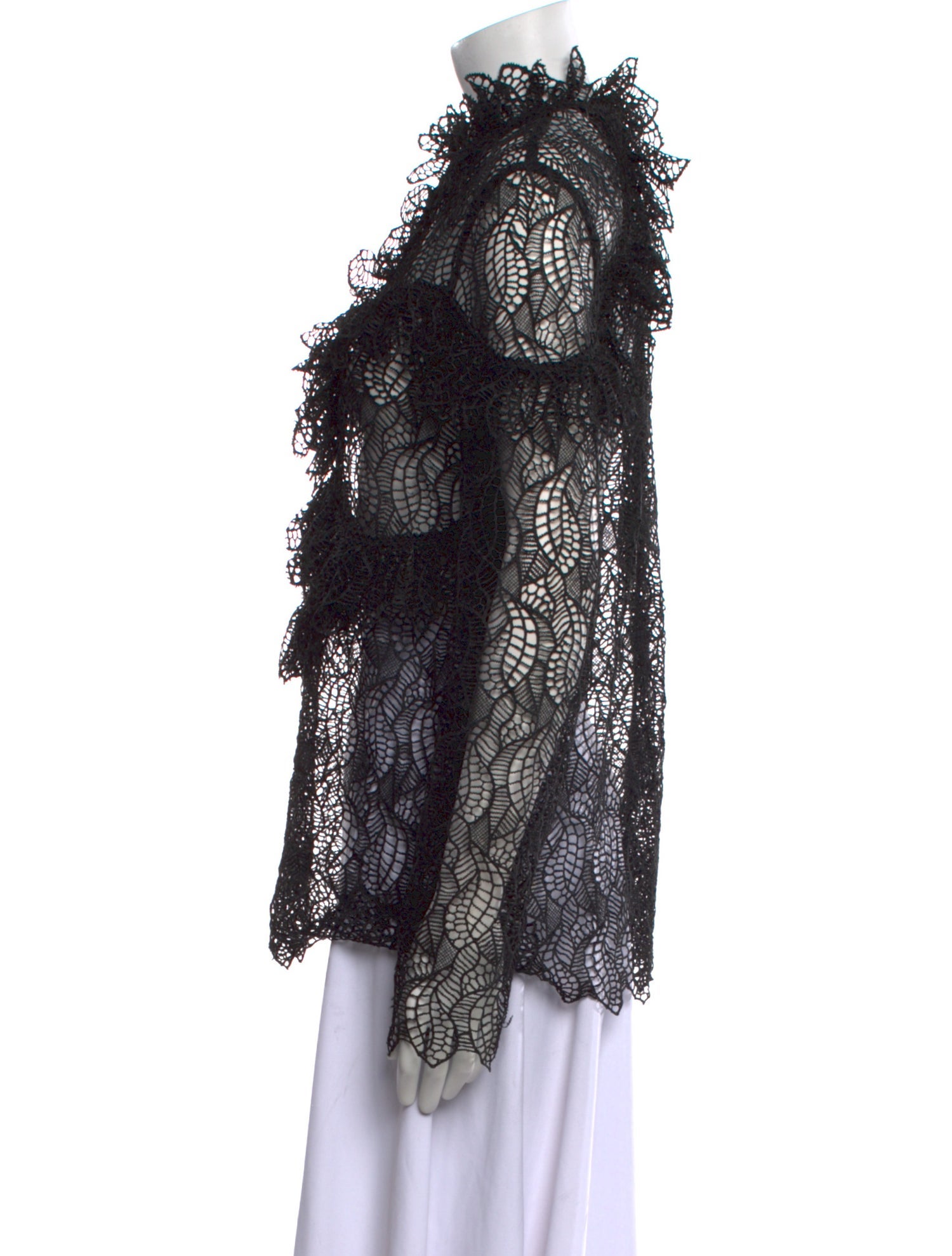 Acler Lace Pattern Mock Neck Blouse