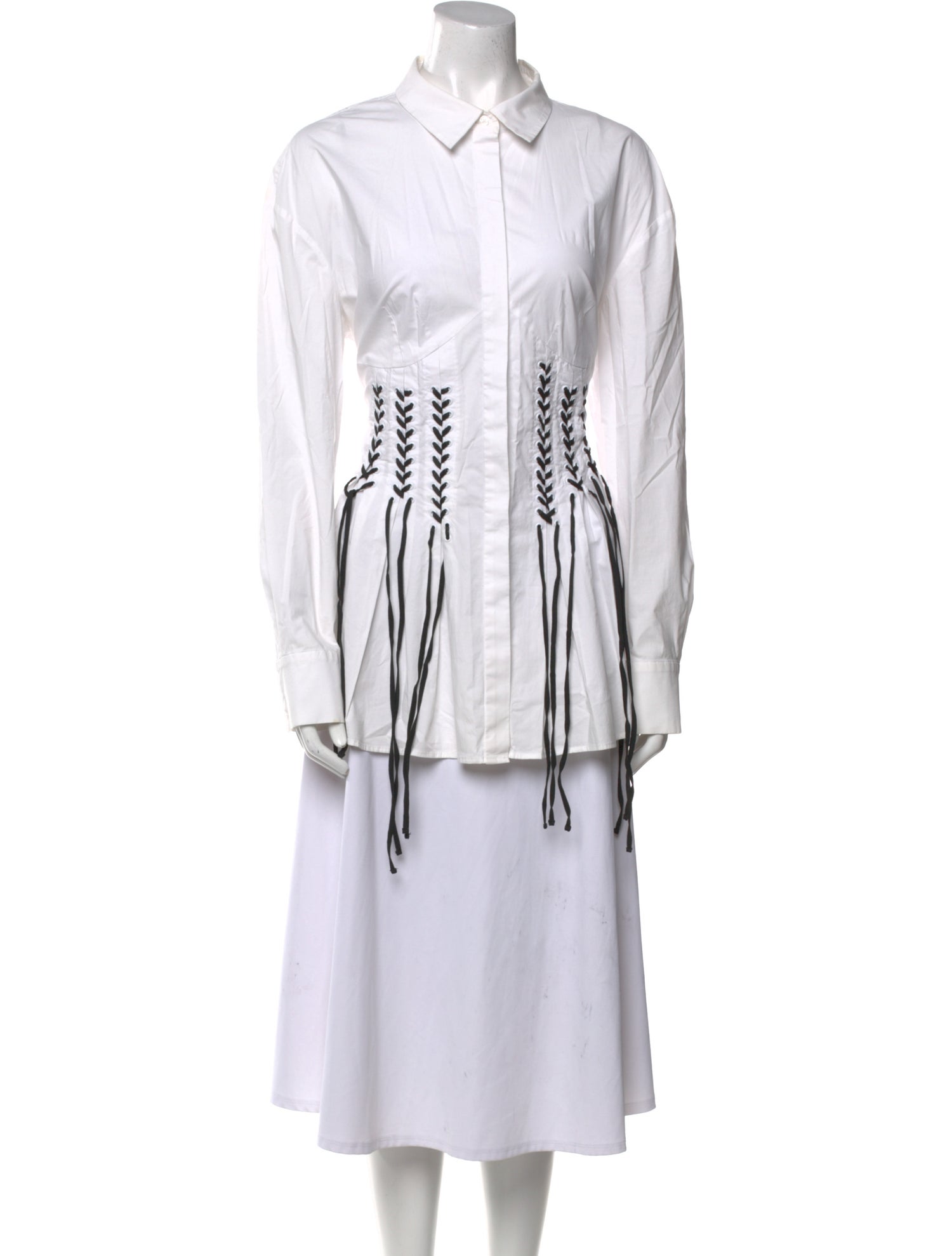 Acler Striped Long Sleeve Button-Up Top