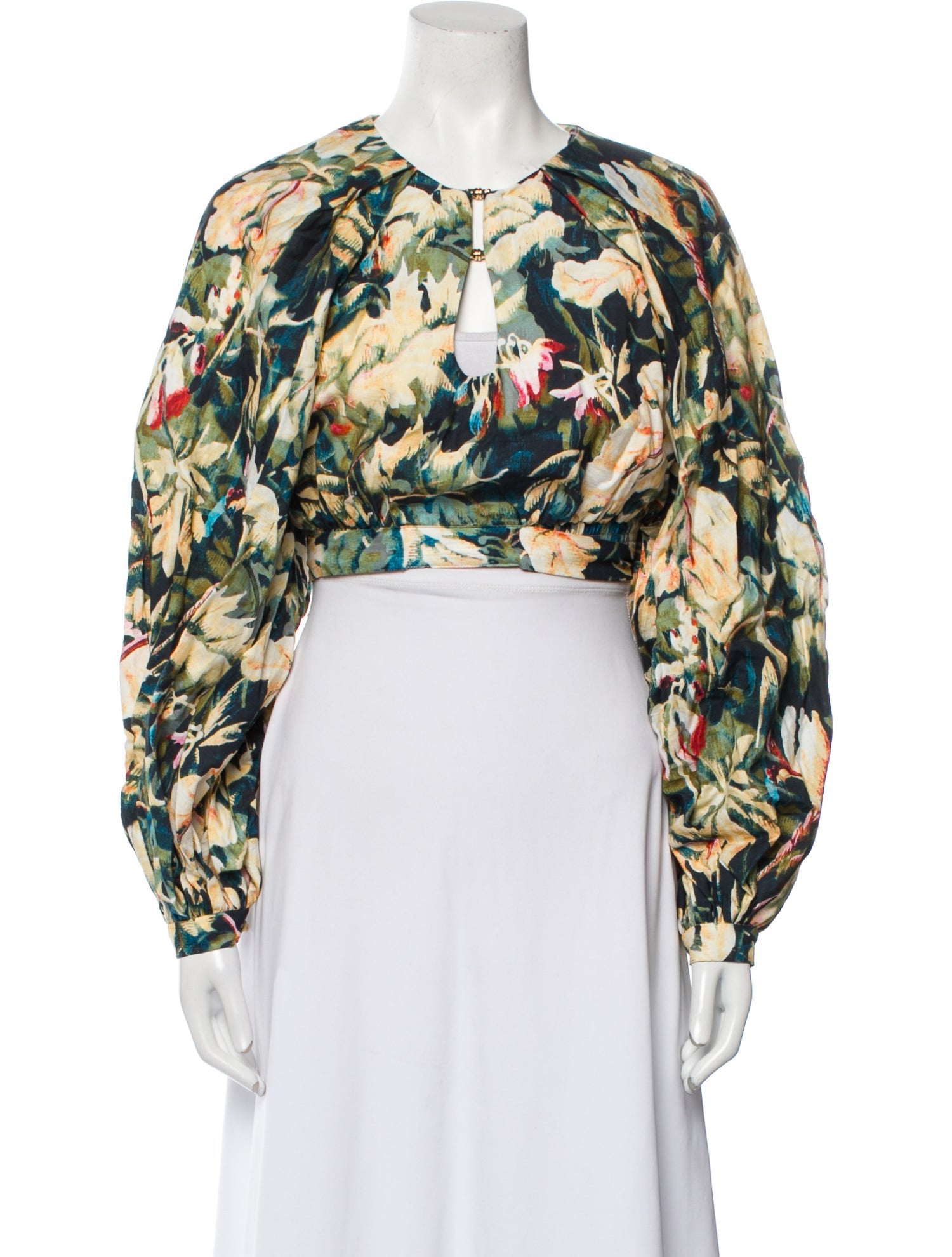 Acler Floral Print Crew Neck Crop Top w/ Tags