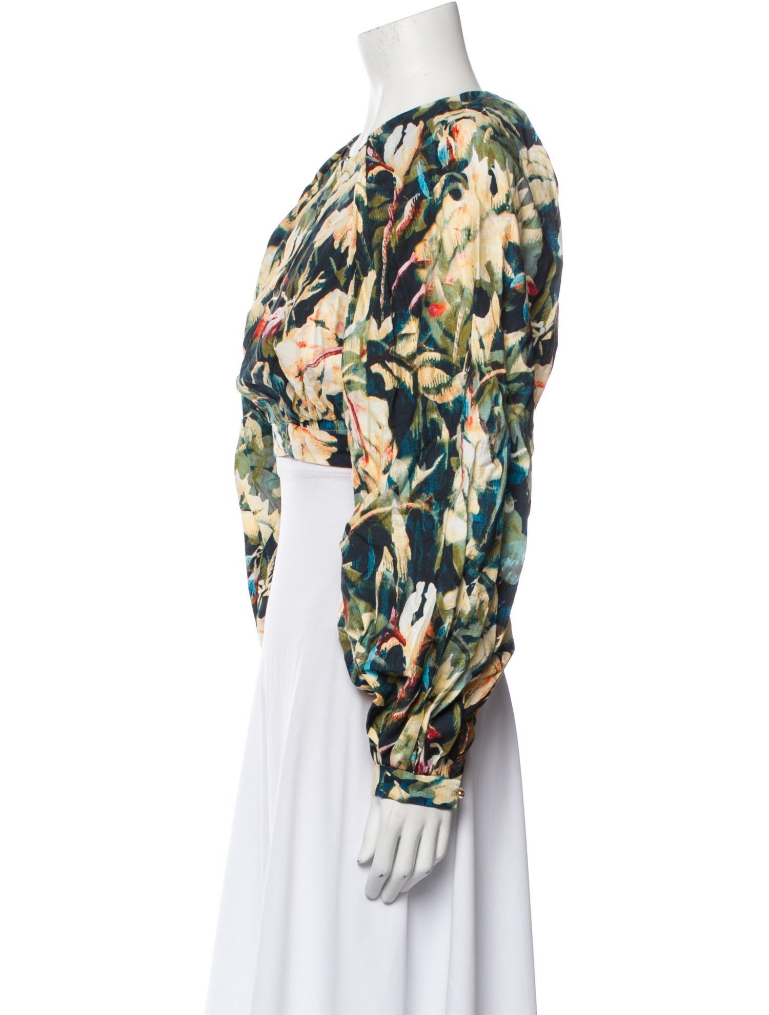 Acler Floral Print Crew Neck Crop Top w/ Tags