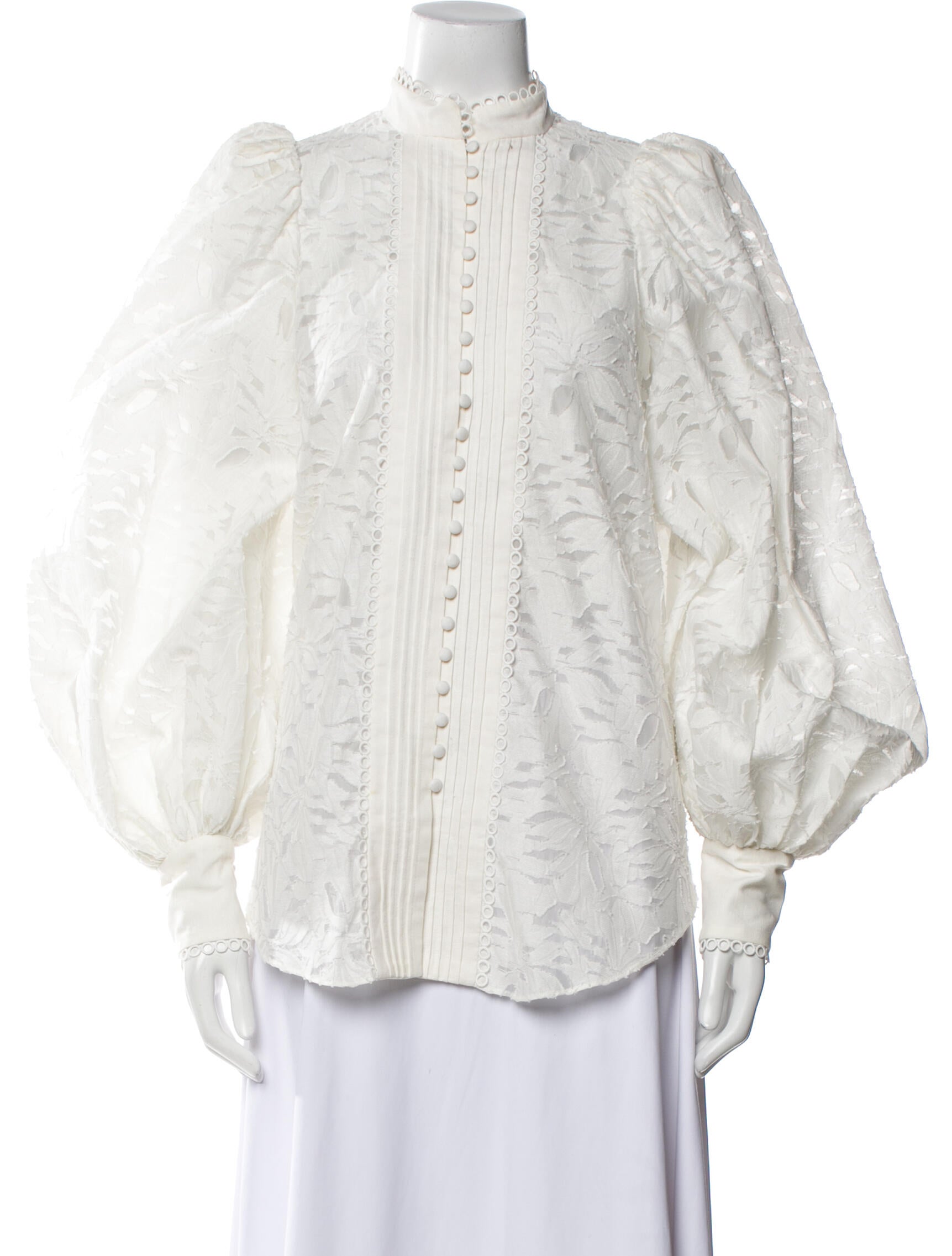 Acler Mock Neck Long Sleeve Button-Up Top