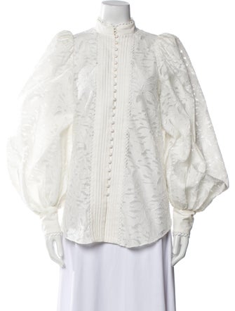 Acler Mock Neck Long Sleeve Button-Up Top