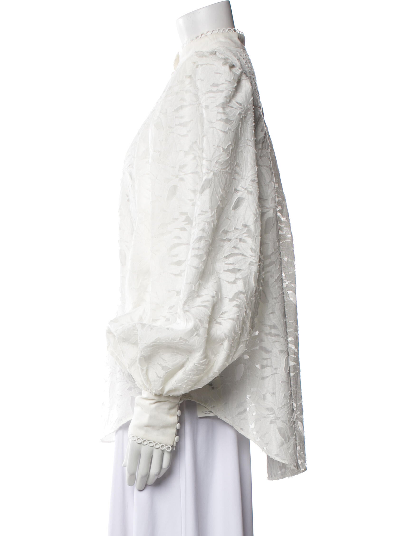 Acler Mock Neck Long Sleeve Button-Up Top