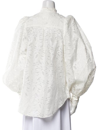 Acler Mock Neck Long Sleeve Button-Up Top