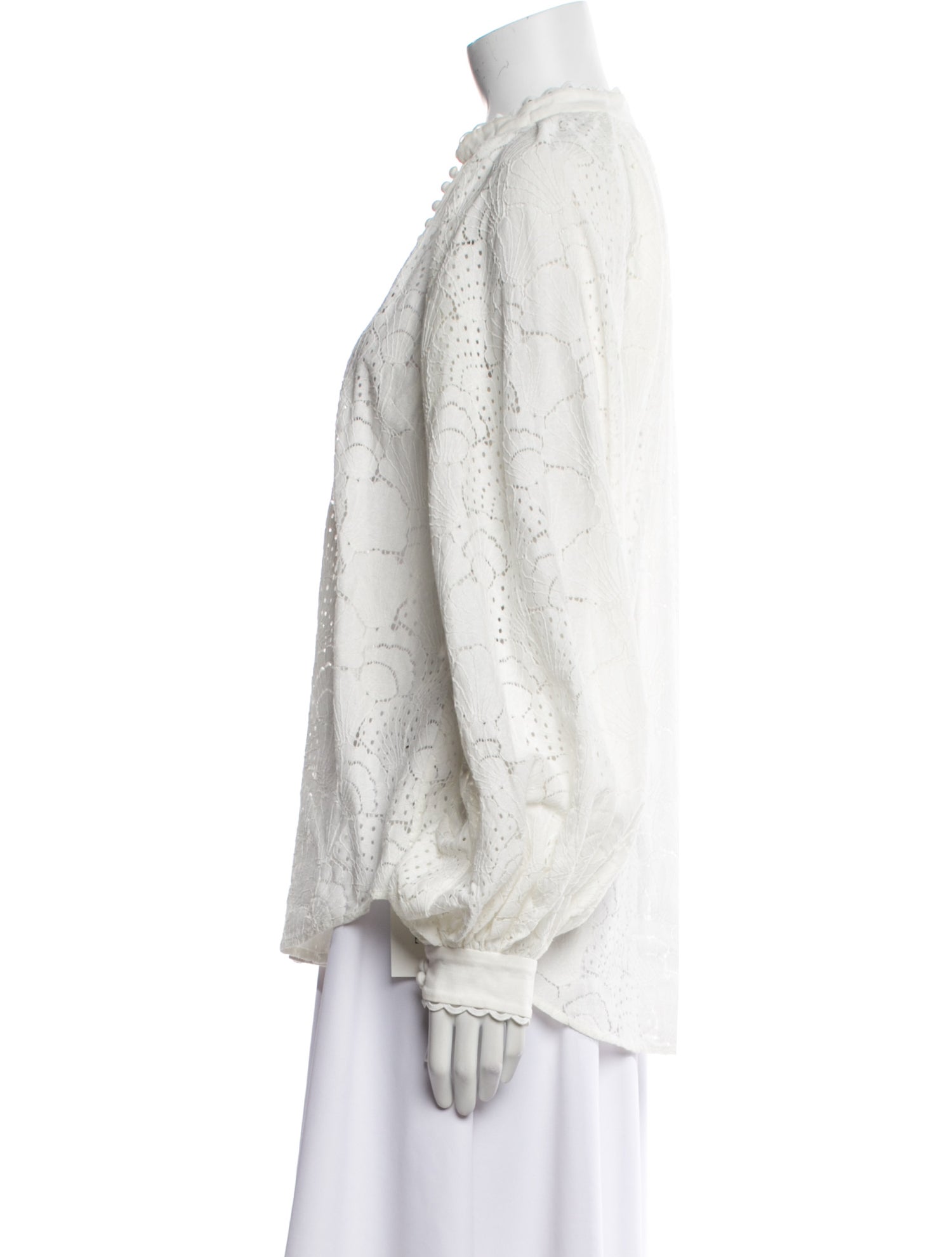 Acler Lace Pattern Mock Neck Blouse