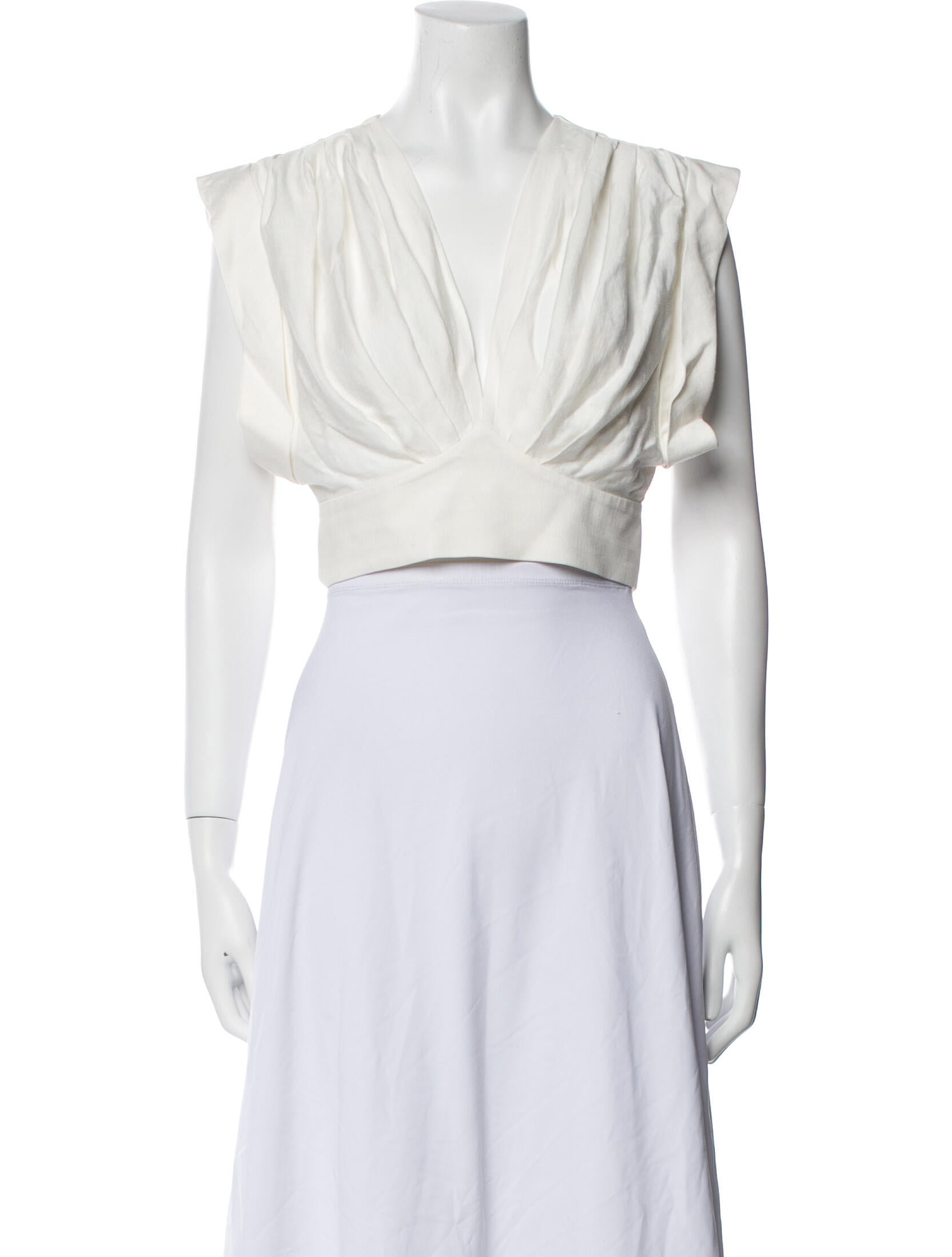 Acler Linen V-Neck Crop Top