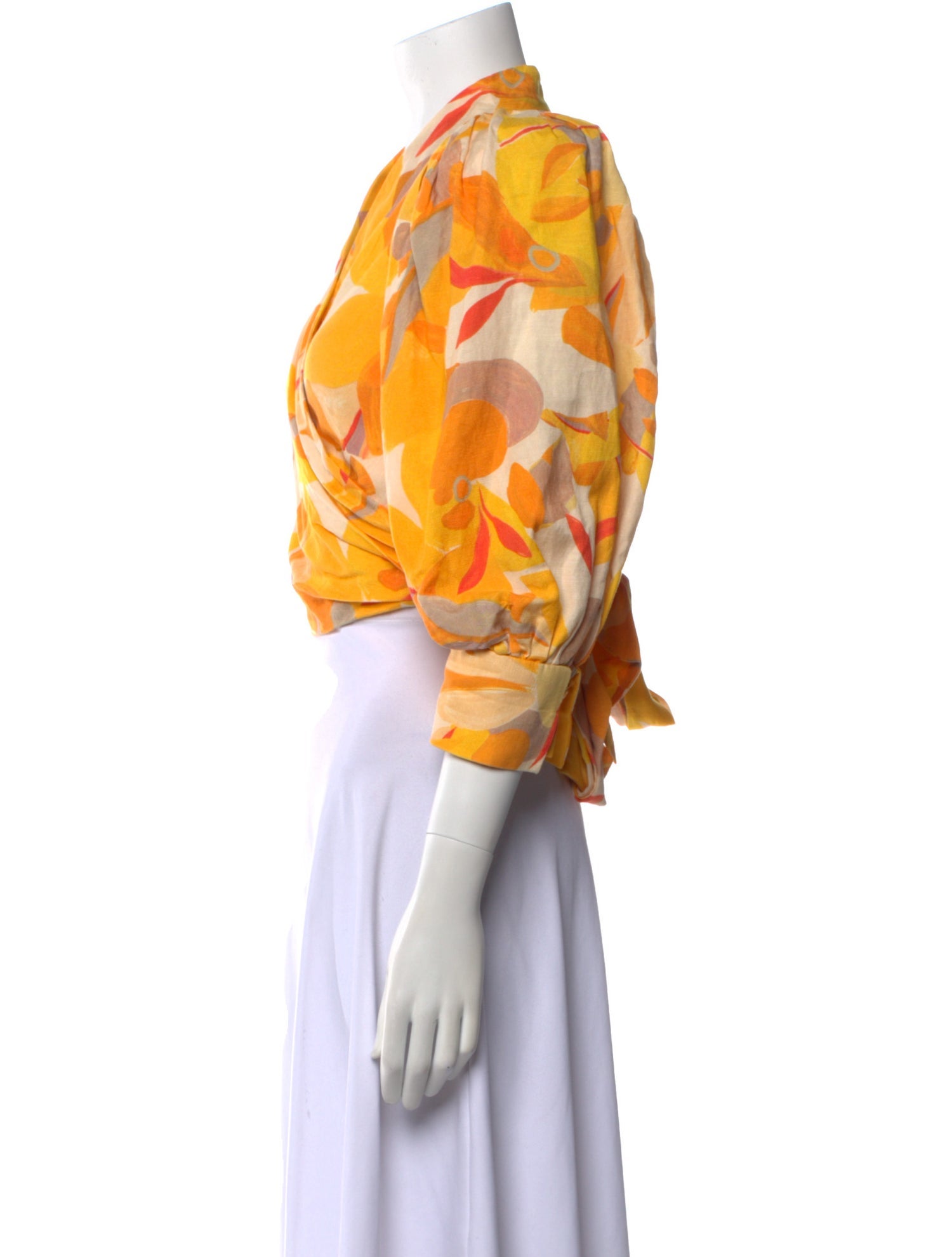 Acler Floral Print V-Neck Crop Top