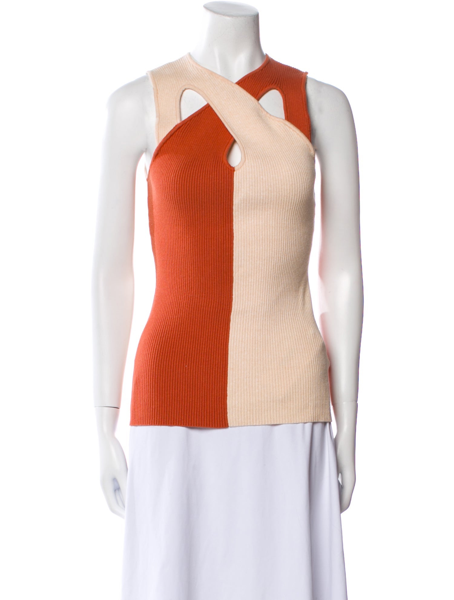 Acler Colorblock Pattern V-Neck Top