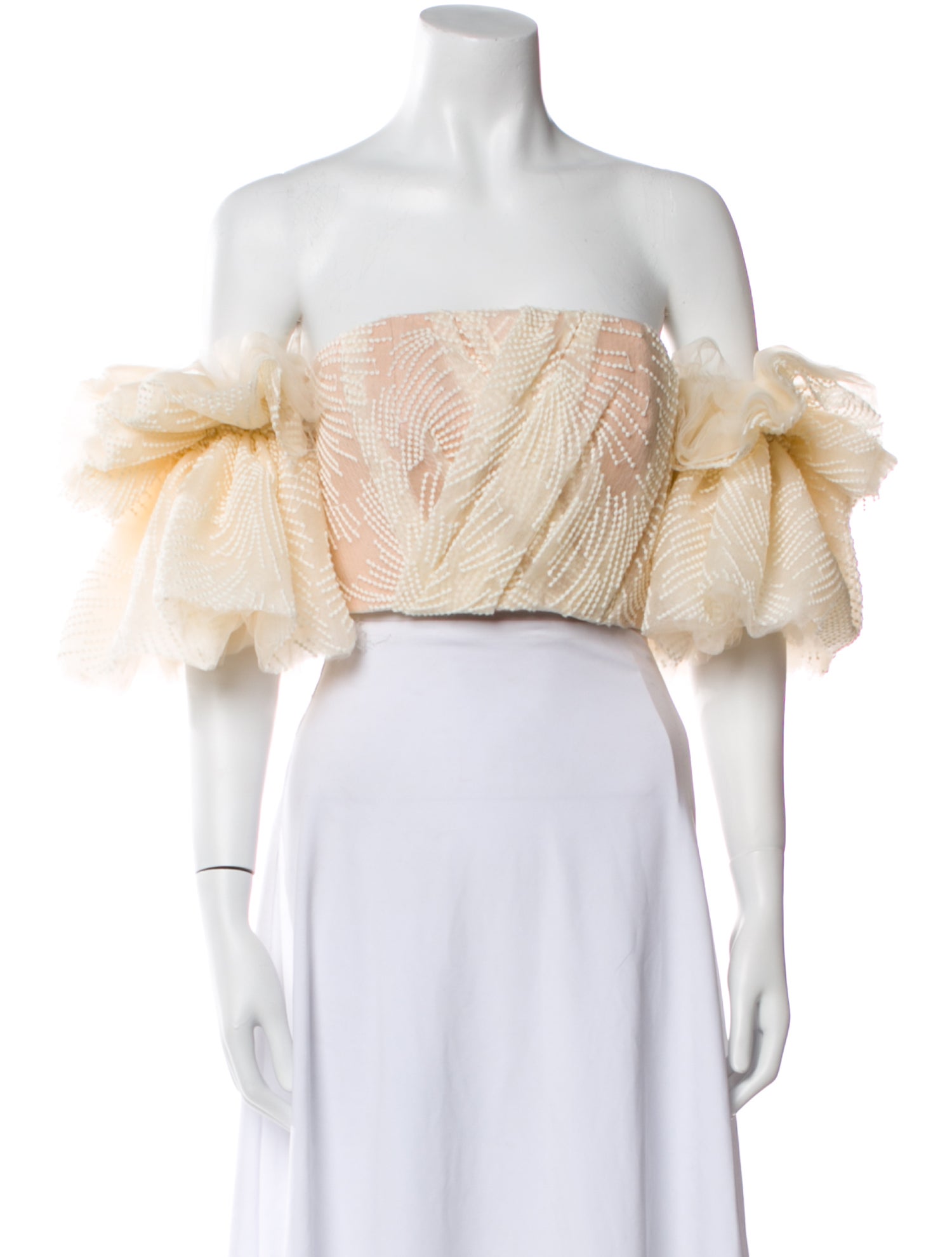 Acler Off-The-Shoulder Short Sleeve Crop Top