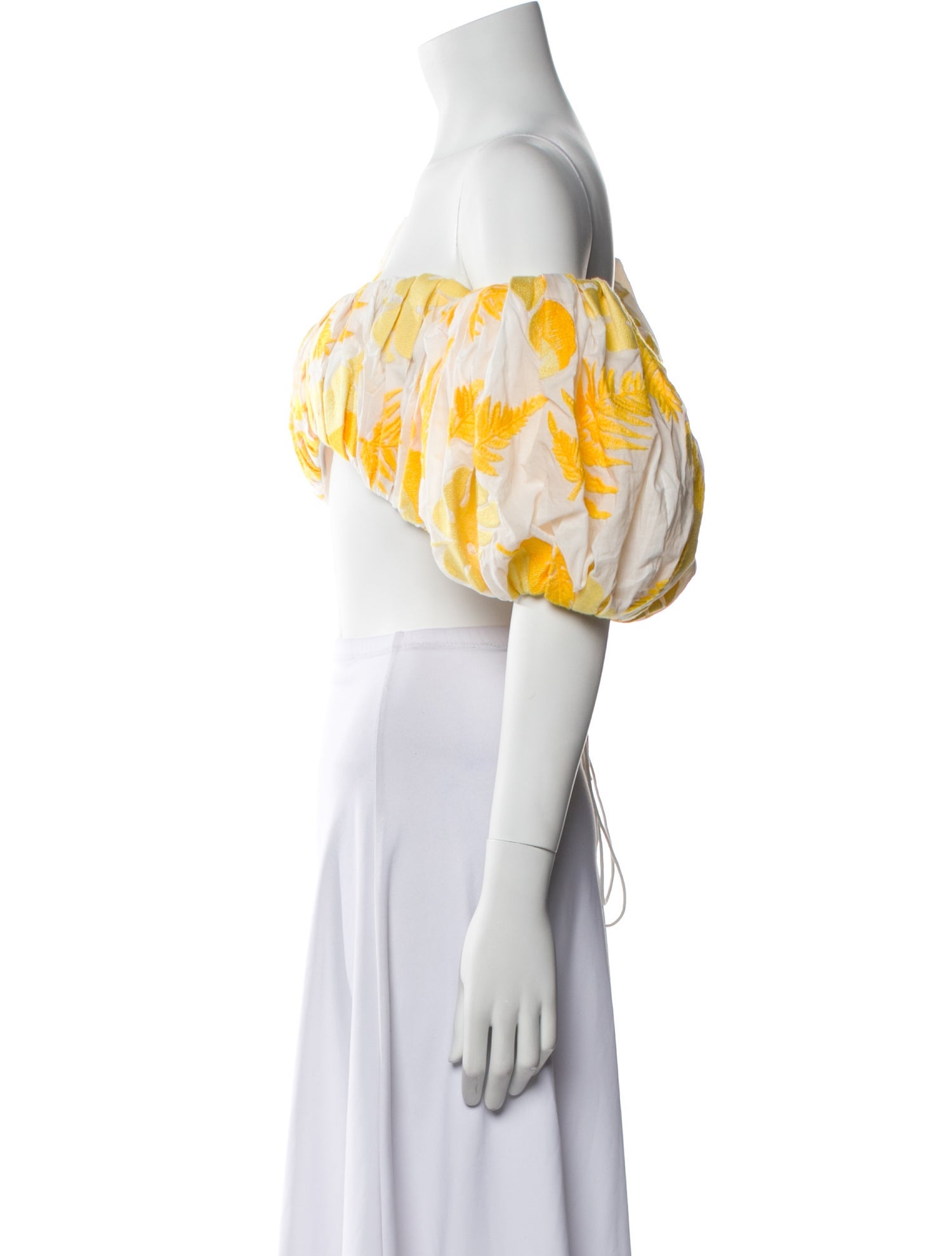 Acler Printed Square Neckline Crop Top