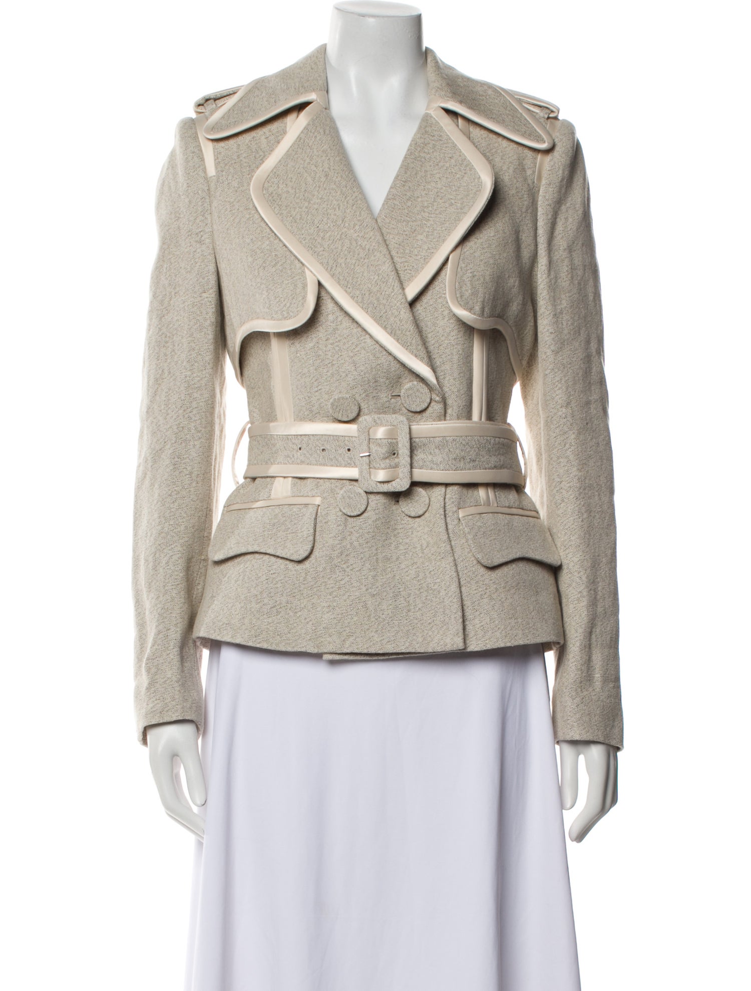 Acler Linen Tweed Pattern Blazer