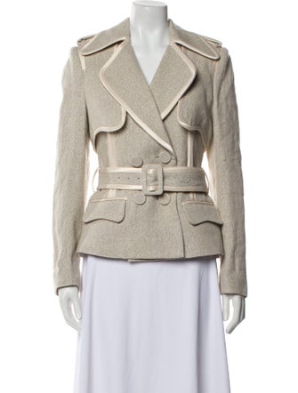 Acler Linen Tweed Pattern Blazer