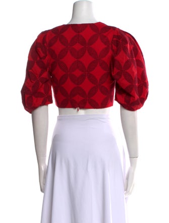 Acler Printed V-Neck Crop Top