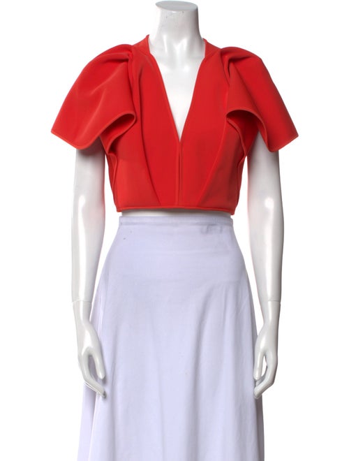 Acler V-Neck Short Sleeve Crop Top