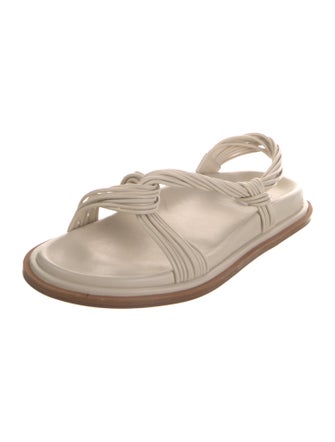 Acler Leather Printed Slingback Sandals