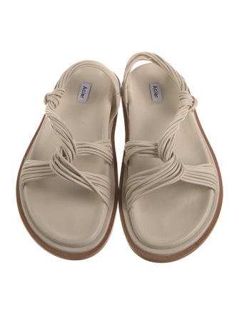 Acler Leather Printed Slingback Sandals