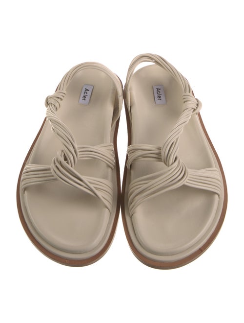 Acler Leather Printed Slingback Sandals