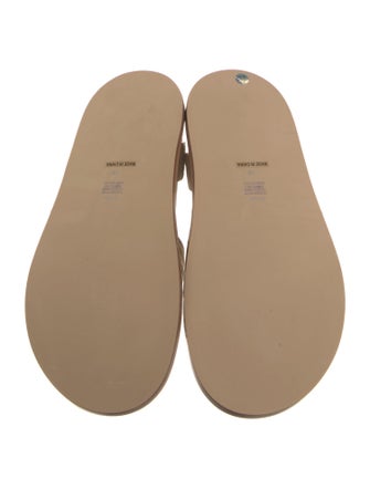 Acler Leather Printed Slingback Sandals