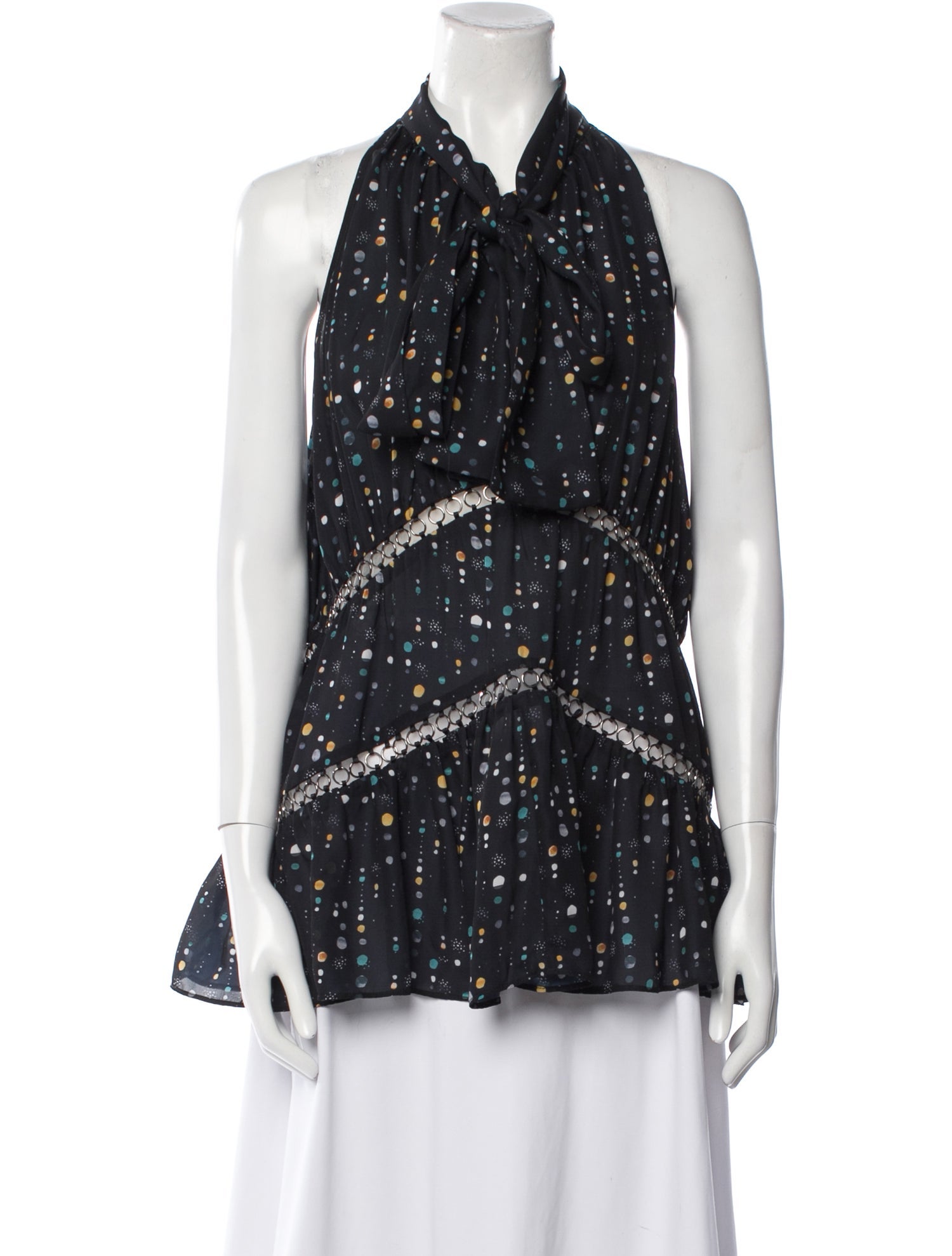 Acler Polka Dot Print Halterneck Blouse