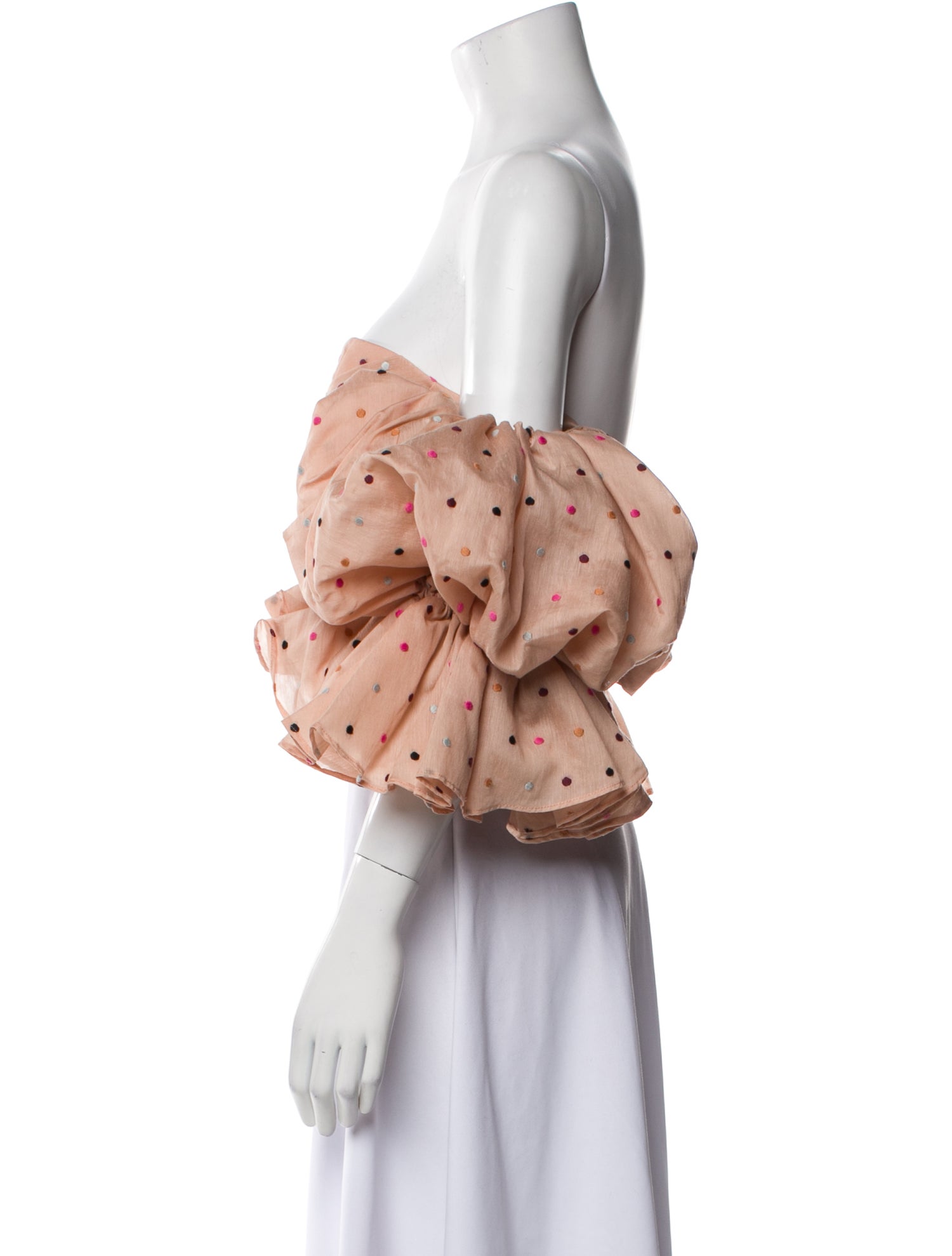 Acler Polka Dot Print Off-The-Shoulder Crop Top