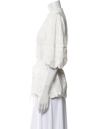 Acler Lace Pattern Mock Neck Blouse