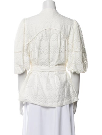 Acler Lace Pattern Mock Neck Blouse