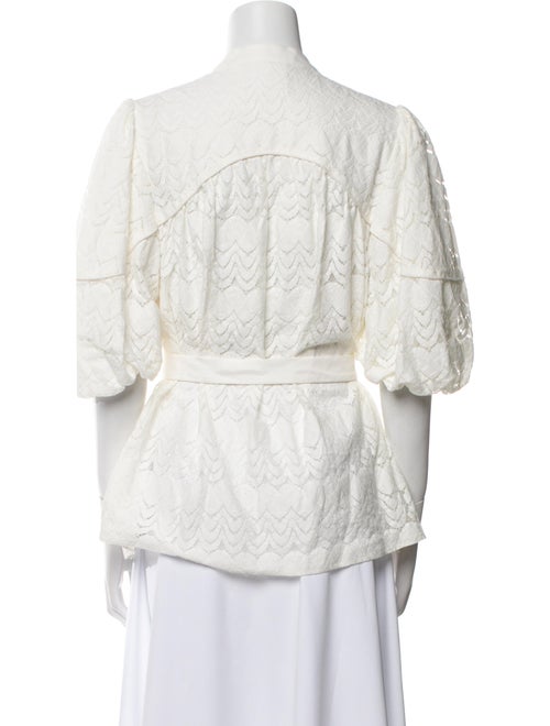 Acler Lace Pattern Mock Neck Blouse