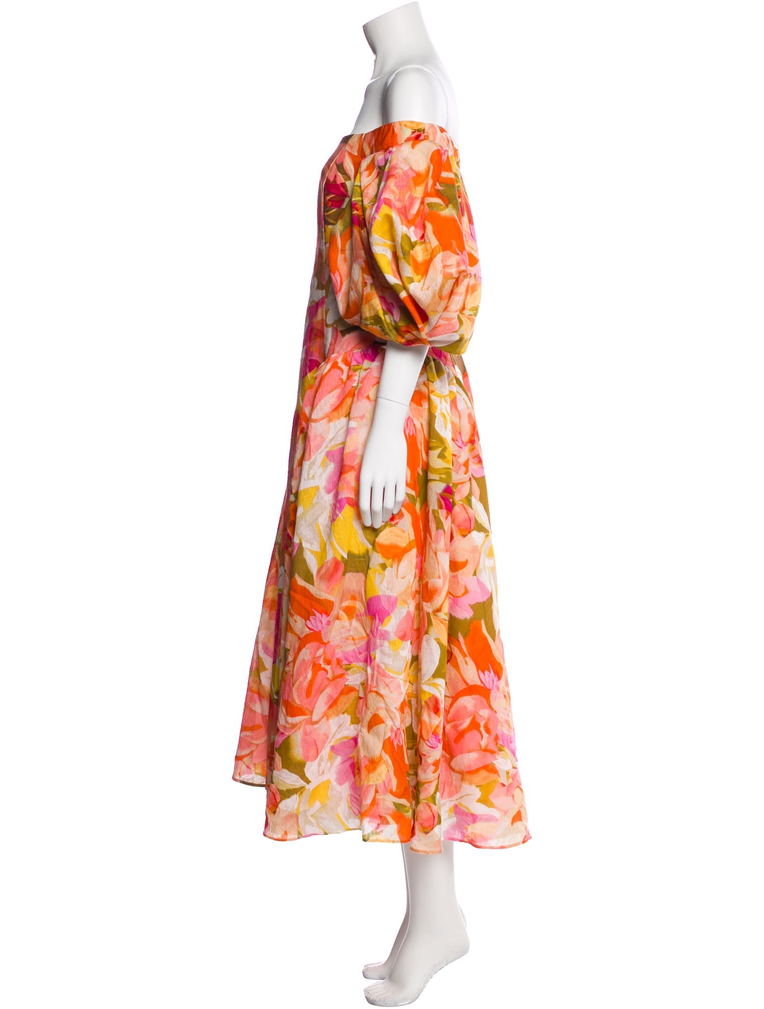 Acler Floral Print Midi Length Dress