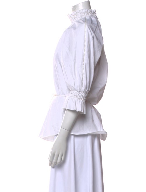 Acler Mock Neck Three-Quarter Sleeve Button-Up Top