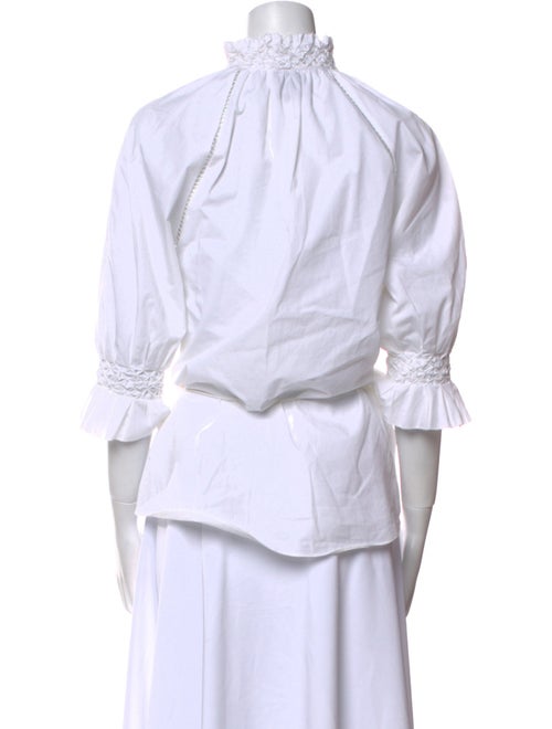 Acler Mock Neck Three-Quarter Sleeve Button-Up Top