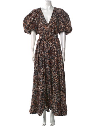 Acler Floral Print Long Dress