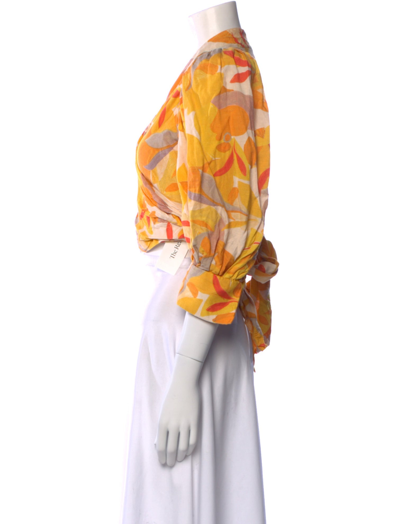 Acler Floral Print V-Neck Crop Top