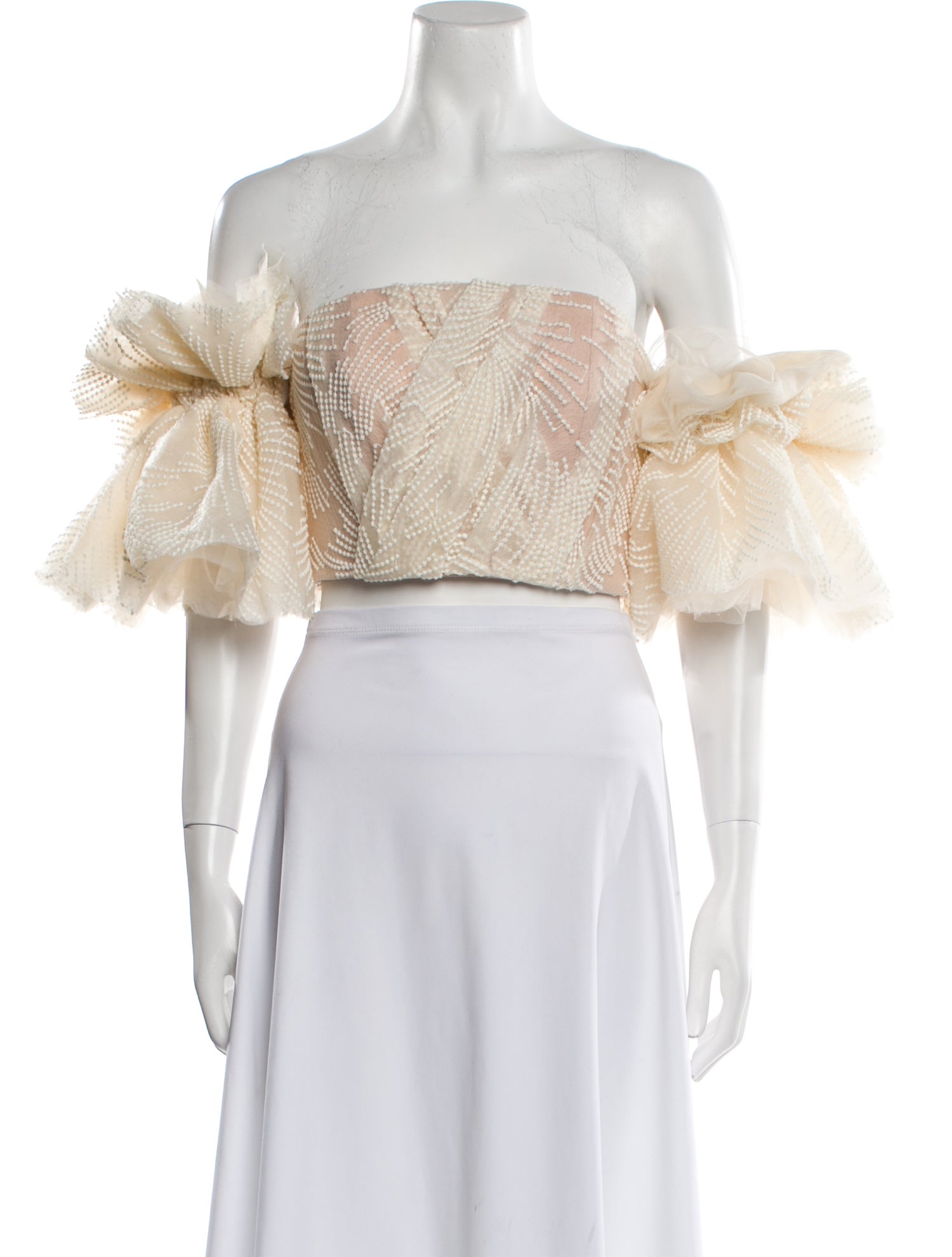 Acler Off-The-Shoulder Short Sleeve Crop Top