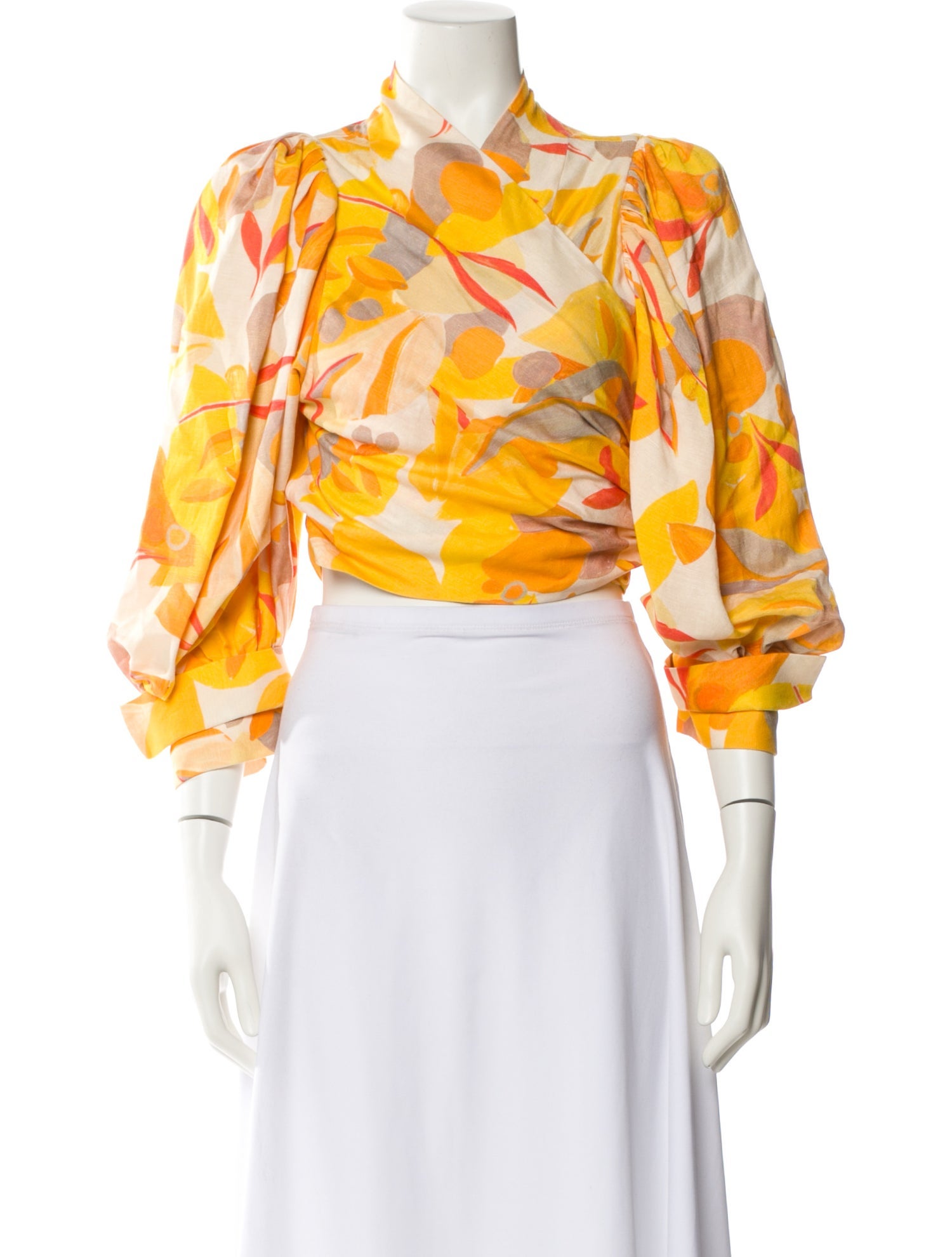 Acler Linen Floral Print Crop Top