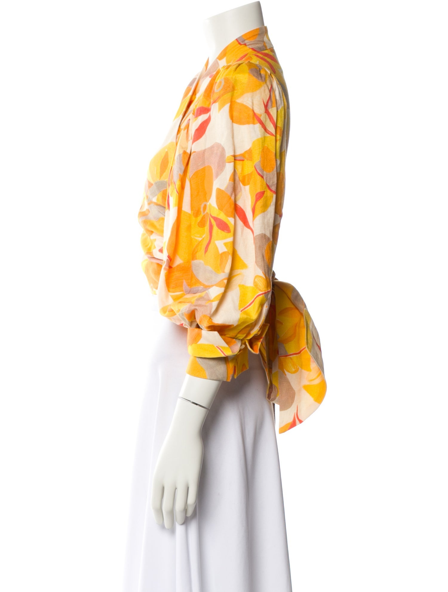 Acler Linen Floral Print Crop Top