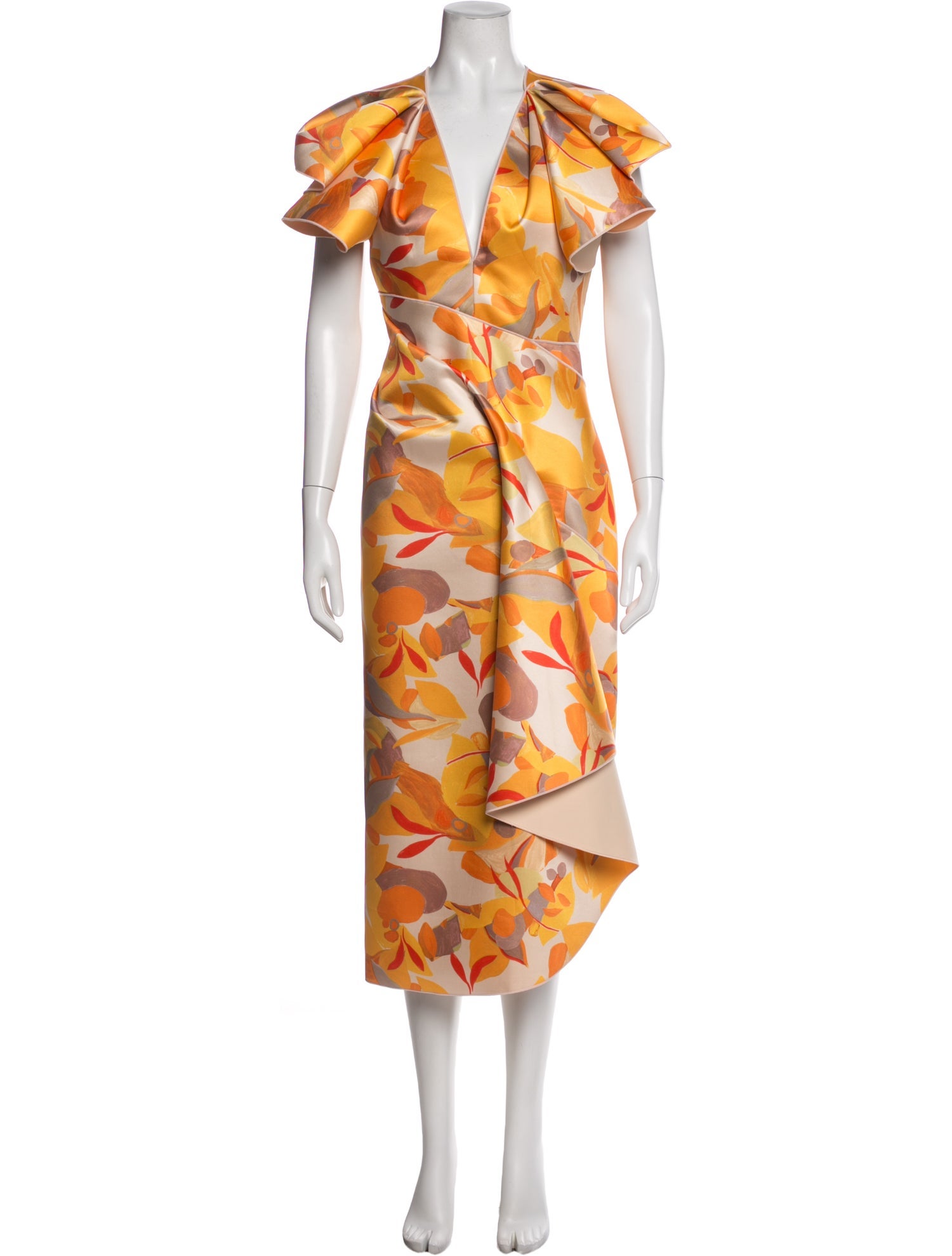 acler dress orange Reiss Acler Fitted Pleated Mini Dress in Orange