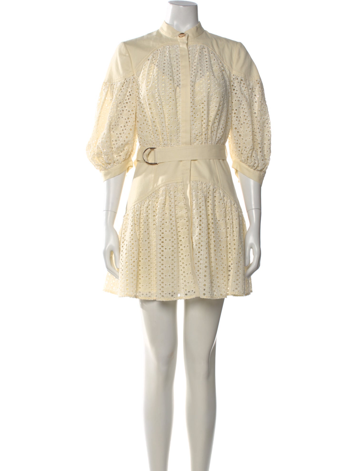 acler yellow mini dress Lace Pattern Mini Dress