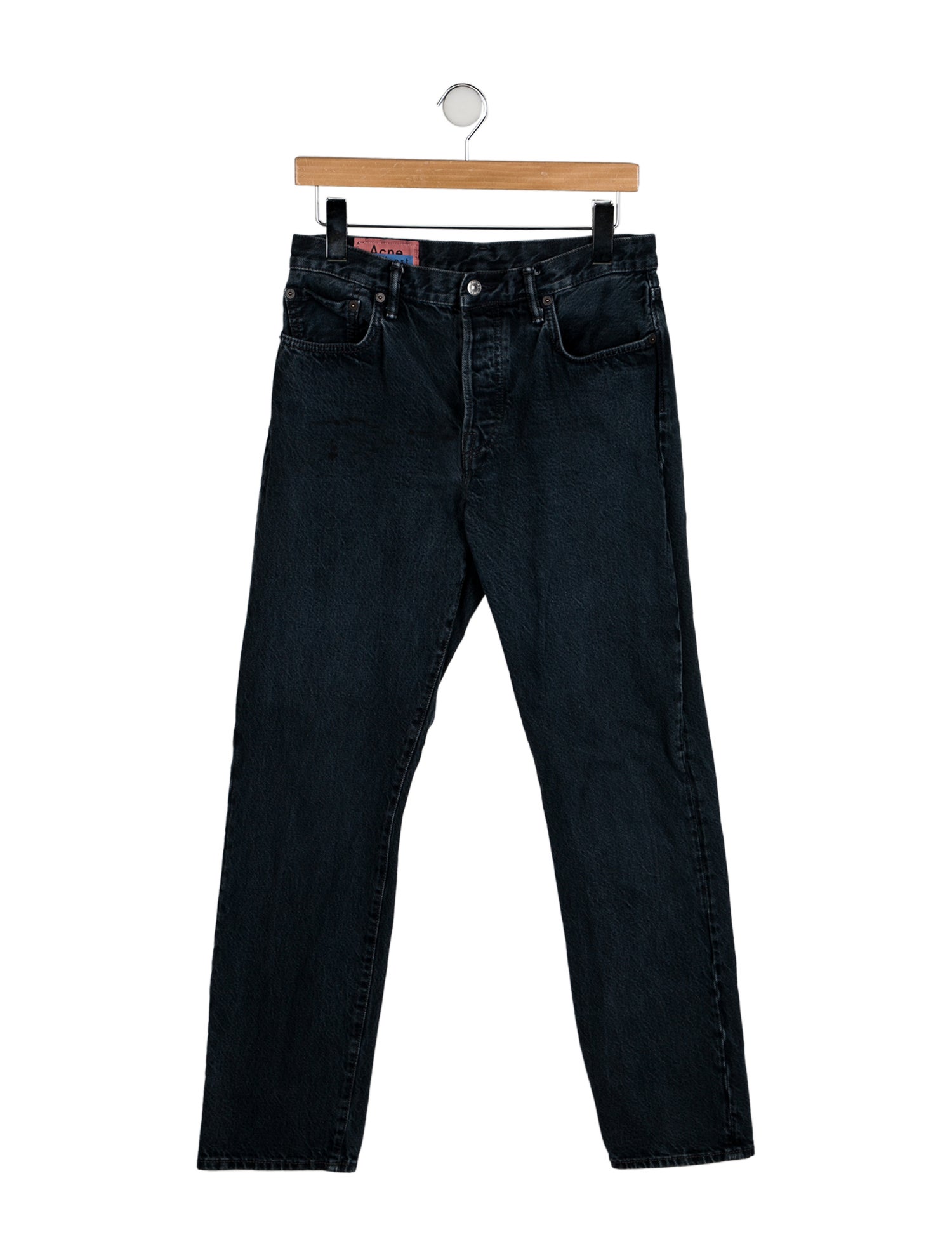 Acne Studios Blå Konst Mid-Rise Straight Leg Jeans