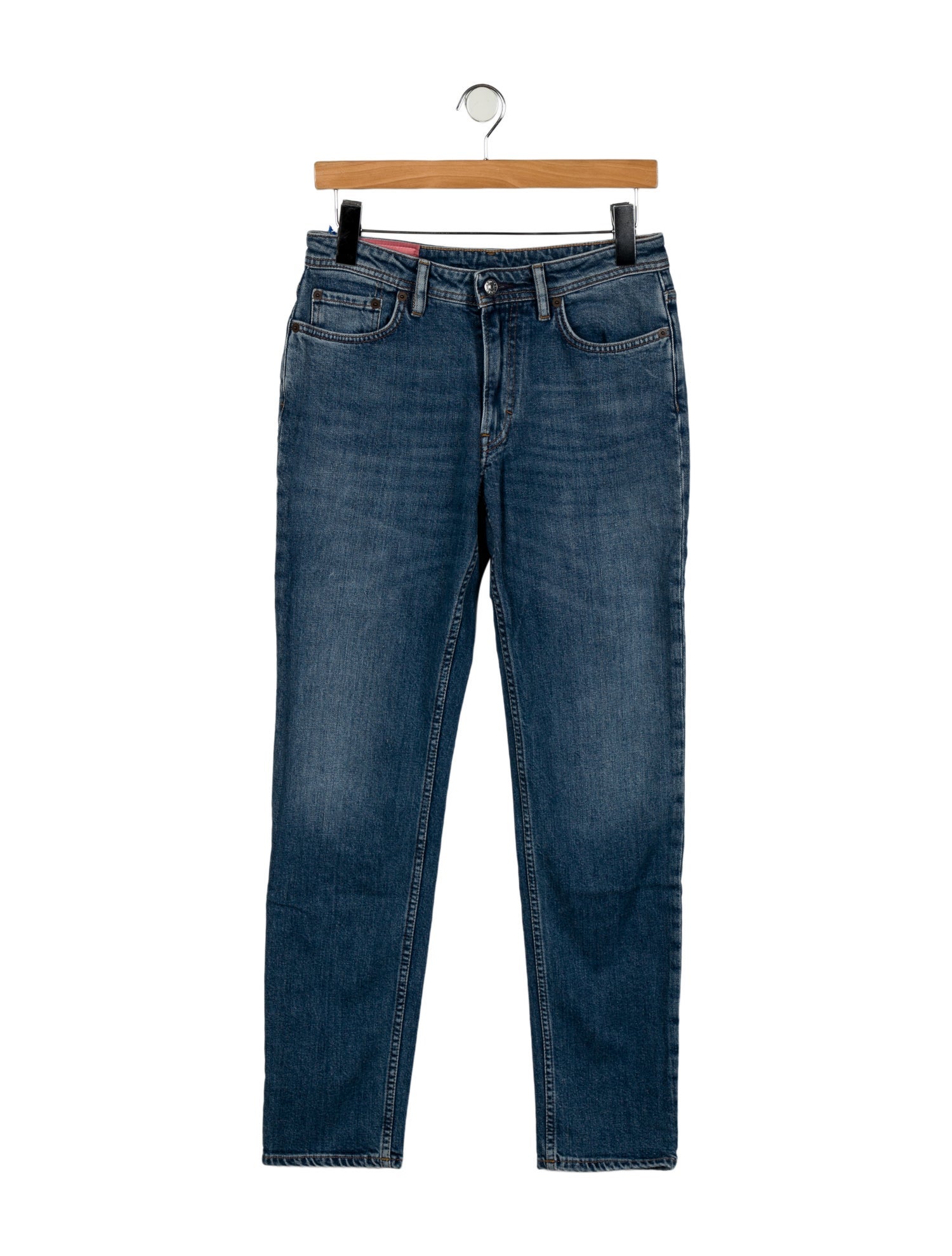 Acne Studios Blå Konst Mid-Rise Straight Leg Jeans