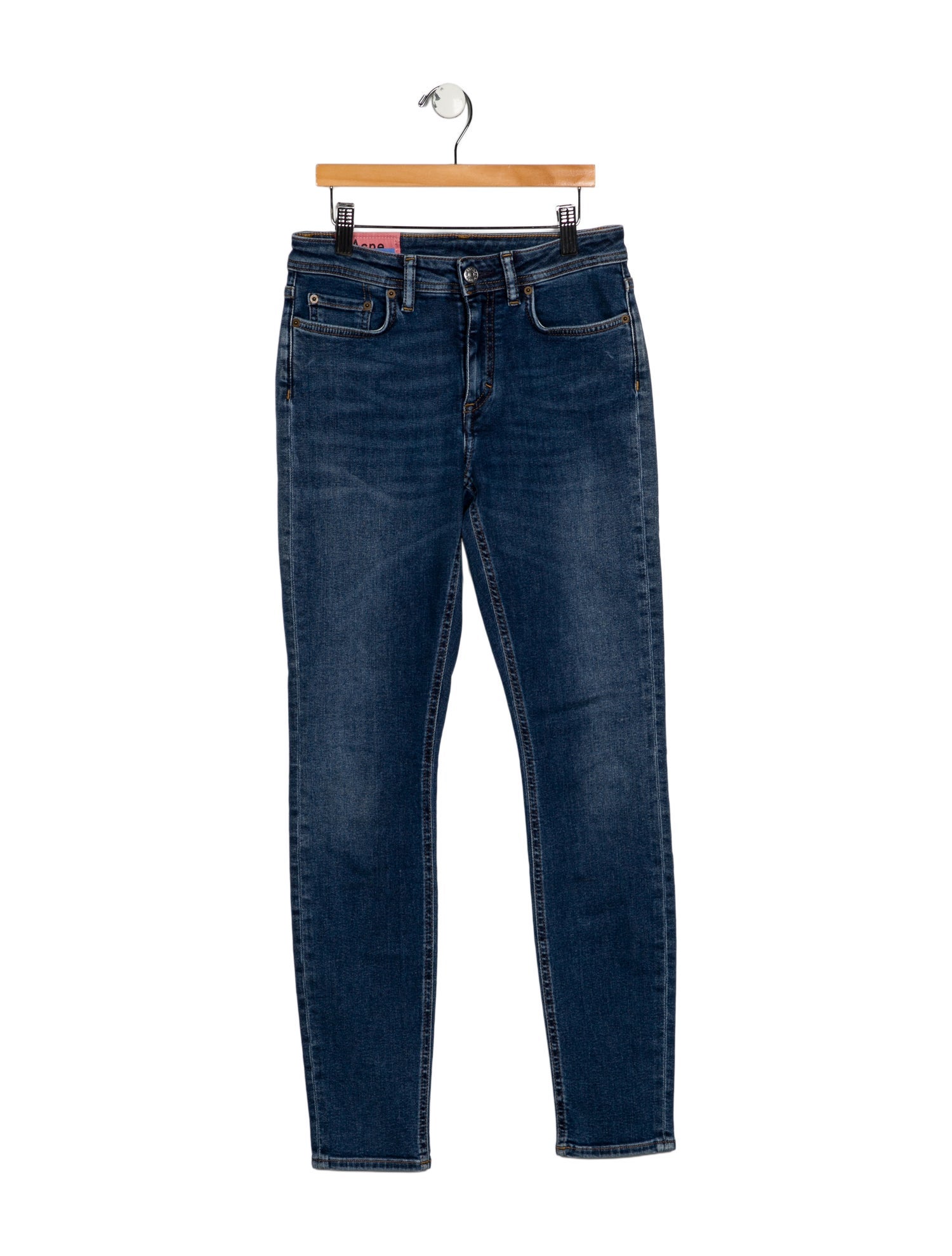 Acne Studios Blå Konst Mid-Rise Skinny Leg Jeans