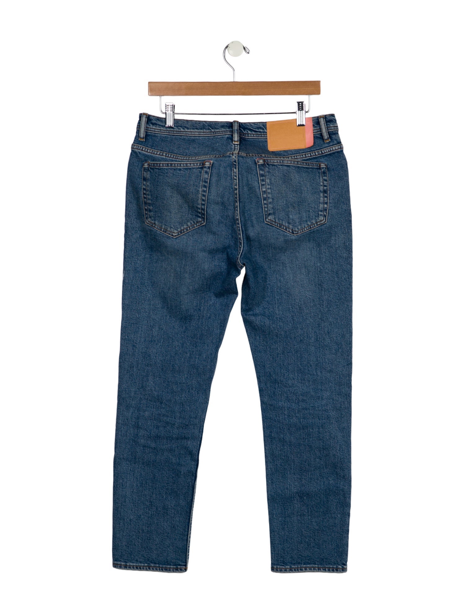 Acne Studios Blå Konst Mid-Rise Straight Leg Jeans