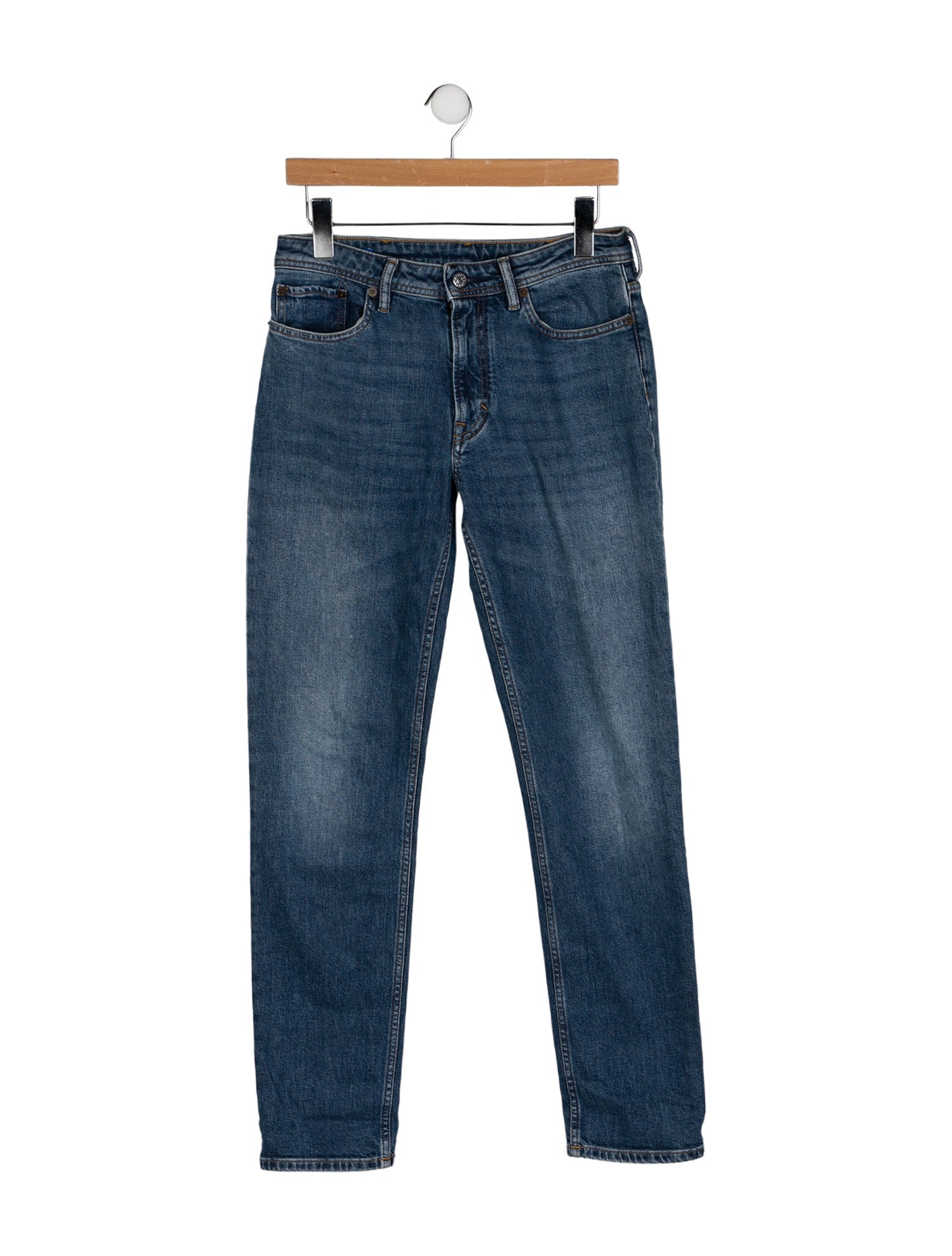 Acne Studios Blå Konst Mid-Rise Straight Leg Jeans