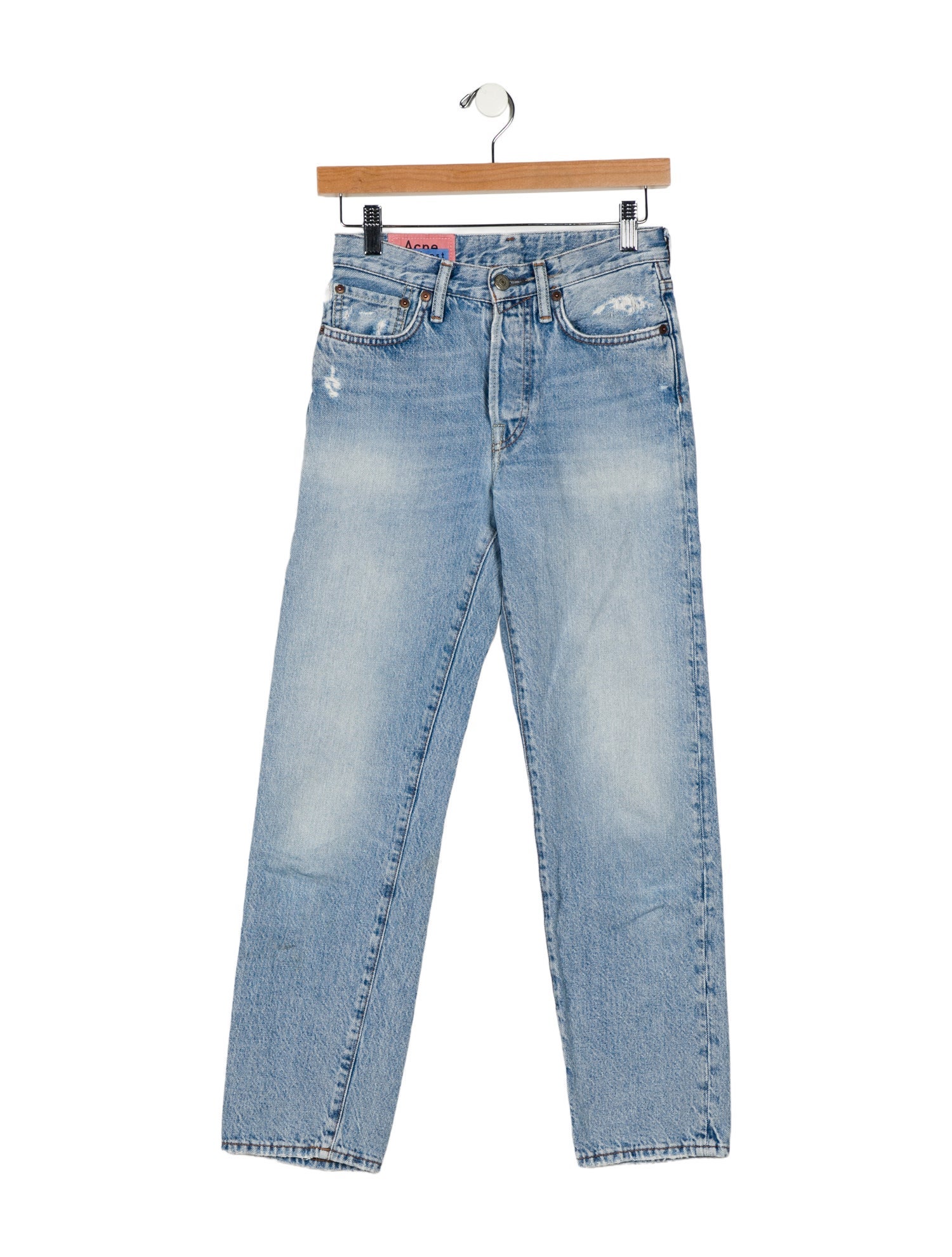 Acne Studios Blå Konst Mid-Rise Straight Leg Jeans